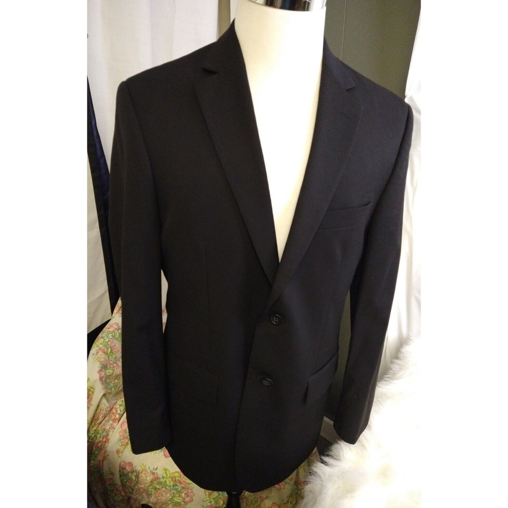 READ Pronto Uomo Platinum Blazer Men 40R 42 Black Wool 2 Button Jacket Coat